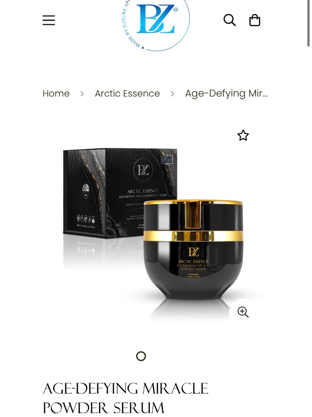 Arctic Essence Age-Defying Miracle Powder Serum – Black & Gold